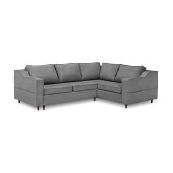 Canapea extensibilă cu 5 locuri și spațiu de depozitare mazzini sofas narcisse, pe partea dreaptă, gri închis