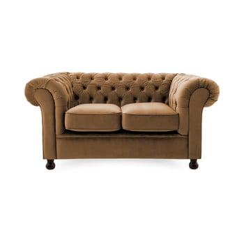 Canapea 2 locuri vivonita chesterfield, maro