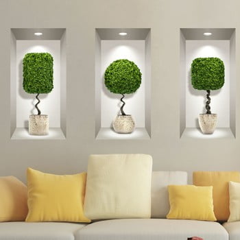 Set 3 autocolante 3d pentru perete ambiance plants ball