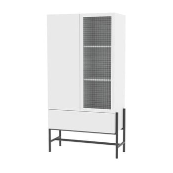 Cabinet cu uși din sticlă interstil norse, înălțime 150 cm