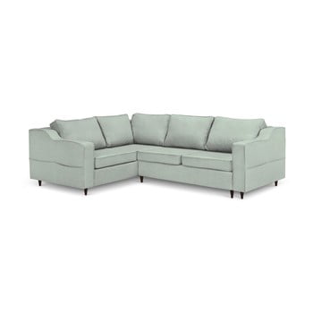 Canapea extensibilă cu 5 locuri și spațiu de depozitare mazzini sofas narcisse, pe partea stângă, verde deschis