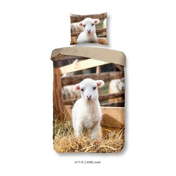 Lenjerie de pat pentru copii din bumbac pur good morning lamb, 140 x 200 cm