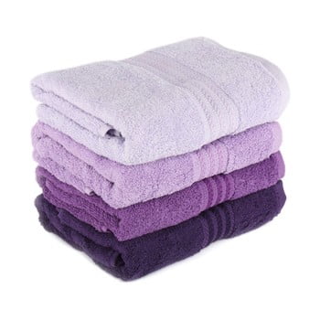 Set 4 prosoape din bumbac rainbow violet, 50 x 90 cm, violet