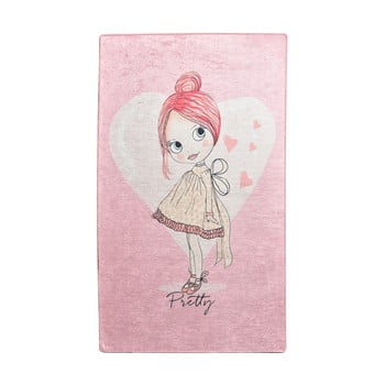 Covor antiderapant pentru copii chilai pretty, 140 x 190 cm, roz
