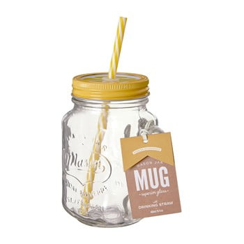 Borcan cu pai și capac premier housewares mason, 450 ml, galben