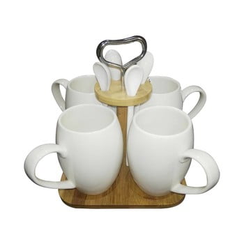 Set din porțelan și bambus pentru cafea suedo