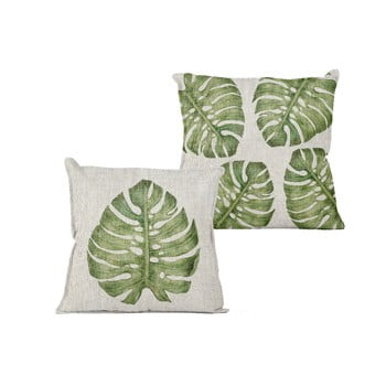 Față de pernă linen monstera, 45 x 45 cm