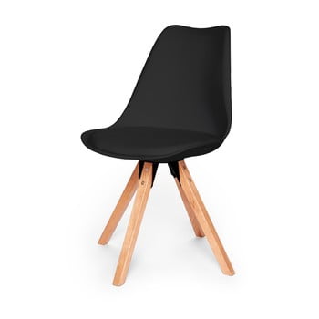Scaun cu structură din lemn de fag loomi.design eco, negru