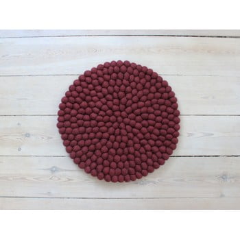 Pernă pentru scaun, cu bile din lână wooldot ball chair pad, ⌀ 39 cm, vișiniu închis