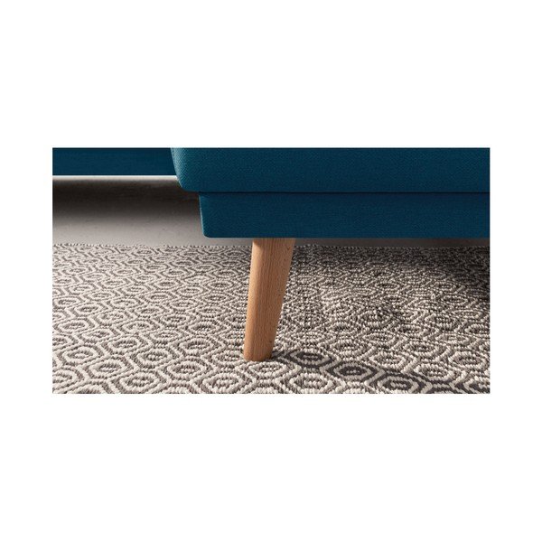 Námořnicky modrá rohová rozkládací pohovka s lenoškou Bobochic Paris Panoramique XXL Mola, pravý roh