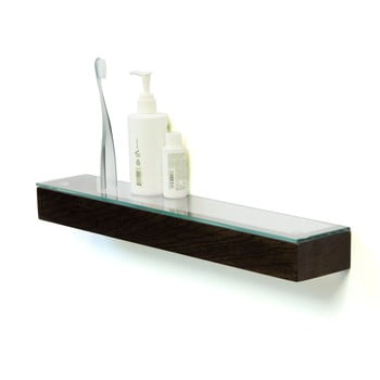Etajeră cu blat din sticlă, wireworks mezza dark, 55 cm