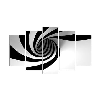 Tablou din mai multe piese spiral b&w, 110 x 60 cm