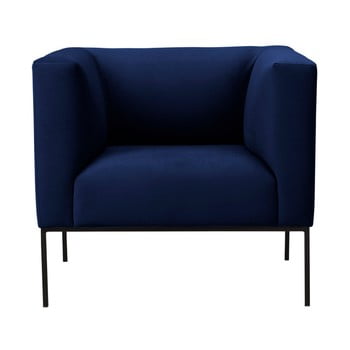 Fotoliu din catifea windsor & co sofas neptune, albastru închis