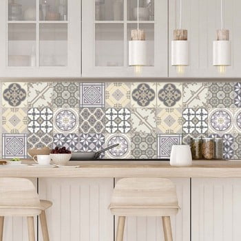 Set 9 autocolante de perete ambiance decals country tiles, 10 x 10 cm