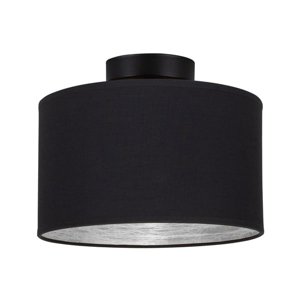 Černé stropní svítidlo s detailem ve stříbrné barvě Bulb Attack Tres S, ⌀ 25 cm