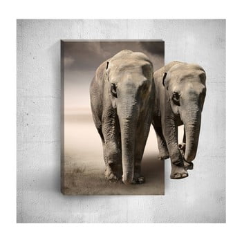 Tablou de perete 3d mosticx two elephants, 40 x 60 cm