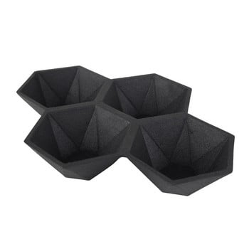 Tavă cu 4 compartimente zuiver hexagon, negru