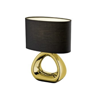 Veioză din ceramică și pânză trio gizeh, înălțime 34,5 cm, auriu-negru