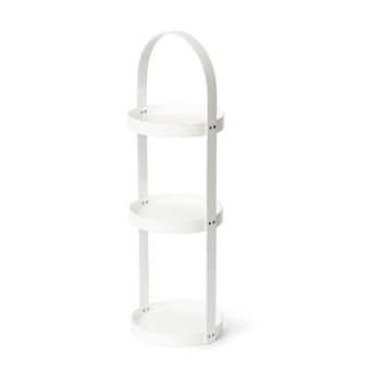 Suport rotund din lemn, 3 rafturi, wireworks mezza, alb