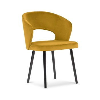 Scaun cu înveliș de catifea windsor & co sofas elpis, galben