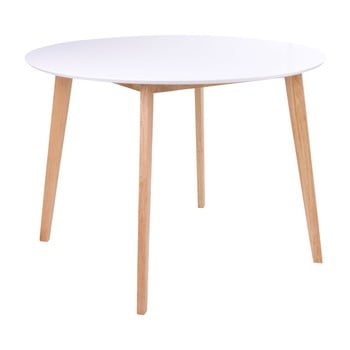 Masă cu blat rotund loomi.design vojens, alb