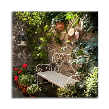 Tablou styler glas destination bench, 30 x 30 cm