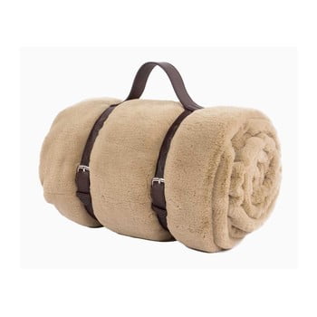 Pled tiseco home studio rabbit, 140 x 180 cm, maro deschis