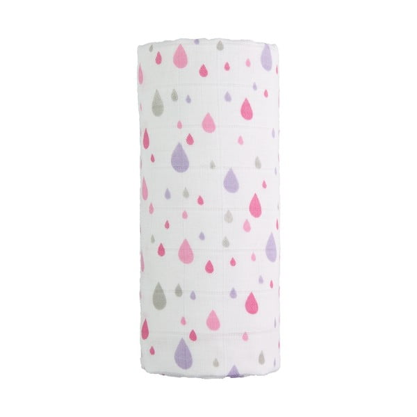 Bavlněná dětská osuška T-TOMI Tetra Pink Drops, 120 x 120 cm