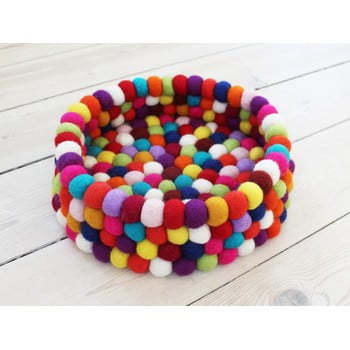Coș depozitare, cu bile din lână wooldot ball basket, ⌀ 28 cm, roșu închis