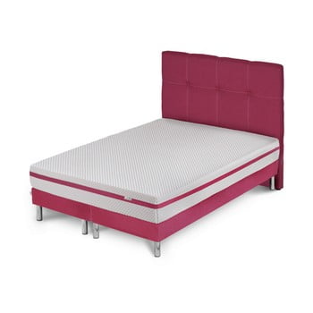 Pat cu saltea și 2 boxspring Stella Cadente Pluton, 180 x 200 cm, roz