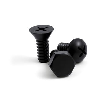 Set 3 cârlige de perete Qualy&CO Screw Collection, negru