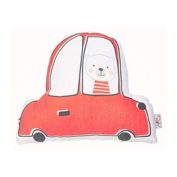 Pernă din amestec de bumbac pentru copii Apolena Pillow Toy Car, 25 x 30 cm, roșu imagine