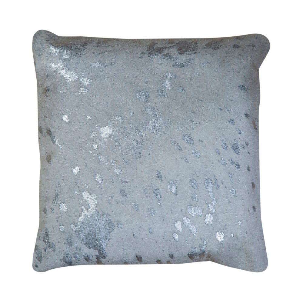Bílý kožený polštář s detaily stříbrné barvy Pipsa Pennio, 45 x 45 cm