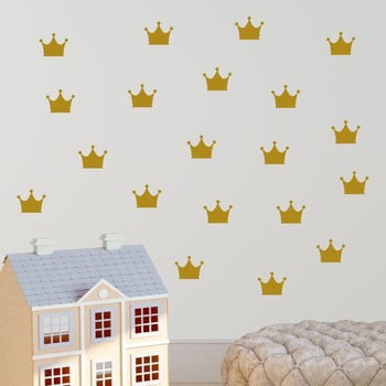 Set autocolante de perete north carolina scandinavian home decors crown, galben
