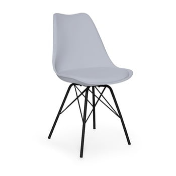 Scaun cu picioare negre din metal loomi.design eco, gri