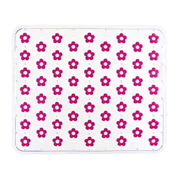Suport pentru chiuvetă Wenko Sink Mat Fleurelle, 32 x 26,5 cm, roz