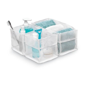 Set 3 organizatoare bonita mesh, alb