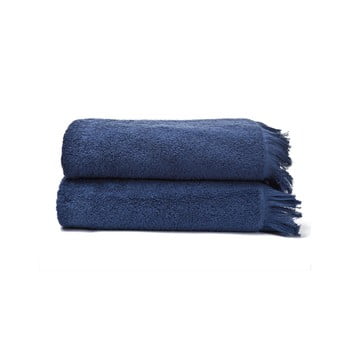 Set 2 prosoape de baie din 100% bumbac bonami, 70 x 140 cm, bleumarin