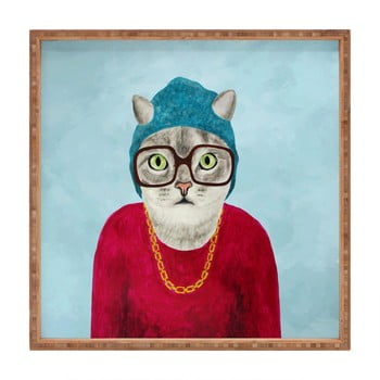Tavă decorativă din lemn catster, 40 x 40 cm