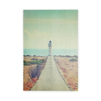 Tablou din lemn de pin Really Nice Things Lighthouse, 40 x 60 cm