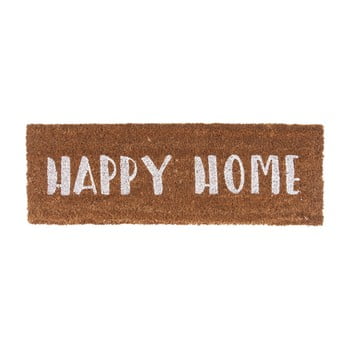 Preș pt living happy home, 26 x 75 cm, scris alb
