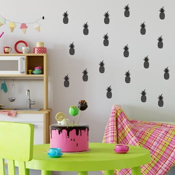 Set autocolante de perete north carolina scandinavian home decors pineapple, negru