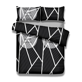 Set 1 husă pentru pilotă și 2 fețe de pernă din bumbac ameliahome averi sweet home dark, 200 x 220 cm + 70 x 90 cm