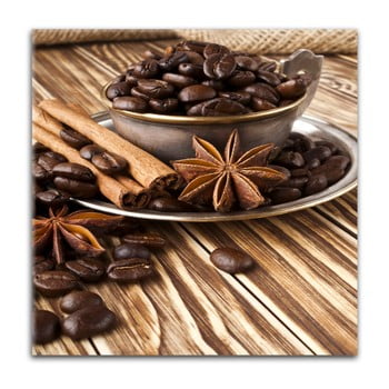 Tablou styler glasspik coffee, 30 x 30 cm