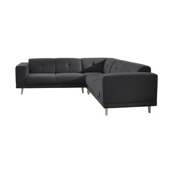 Canapea cu suport pentru picioare bobochic paris luna, negru