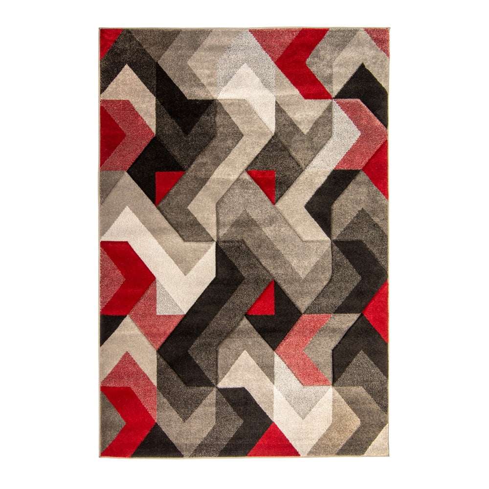 Červeno-šedý koberec Flair Rugs Aurora, 160 x 230 cm