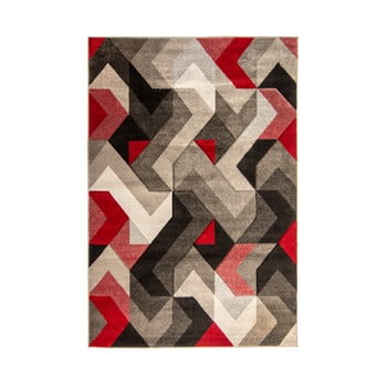 Covor flair rugs aurora grey red, 160 x 230 cm