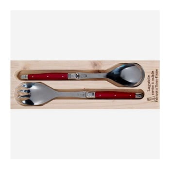 Set 2 linguri din inox pentru salată Jean Dubost Red, roșu