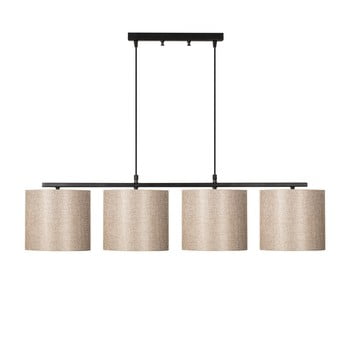 Lustră metalică cu abajur crem opviq lights jacob, negru