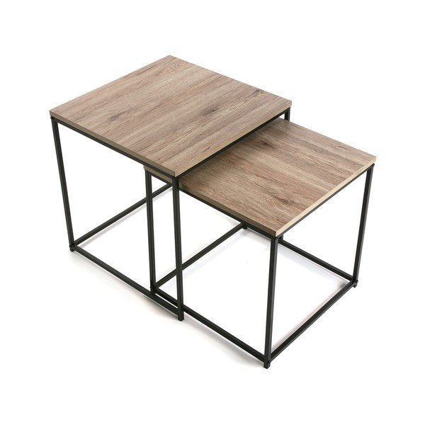 Sada 2 stolků v dekoru dubového dřeva Versa Meno